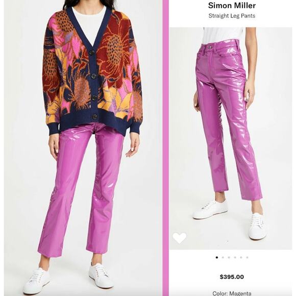 Simon Miller Straight Leg Faux Patent Leather Pants - Picture 4 of 13